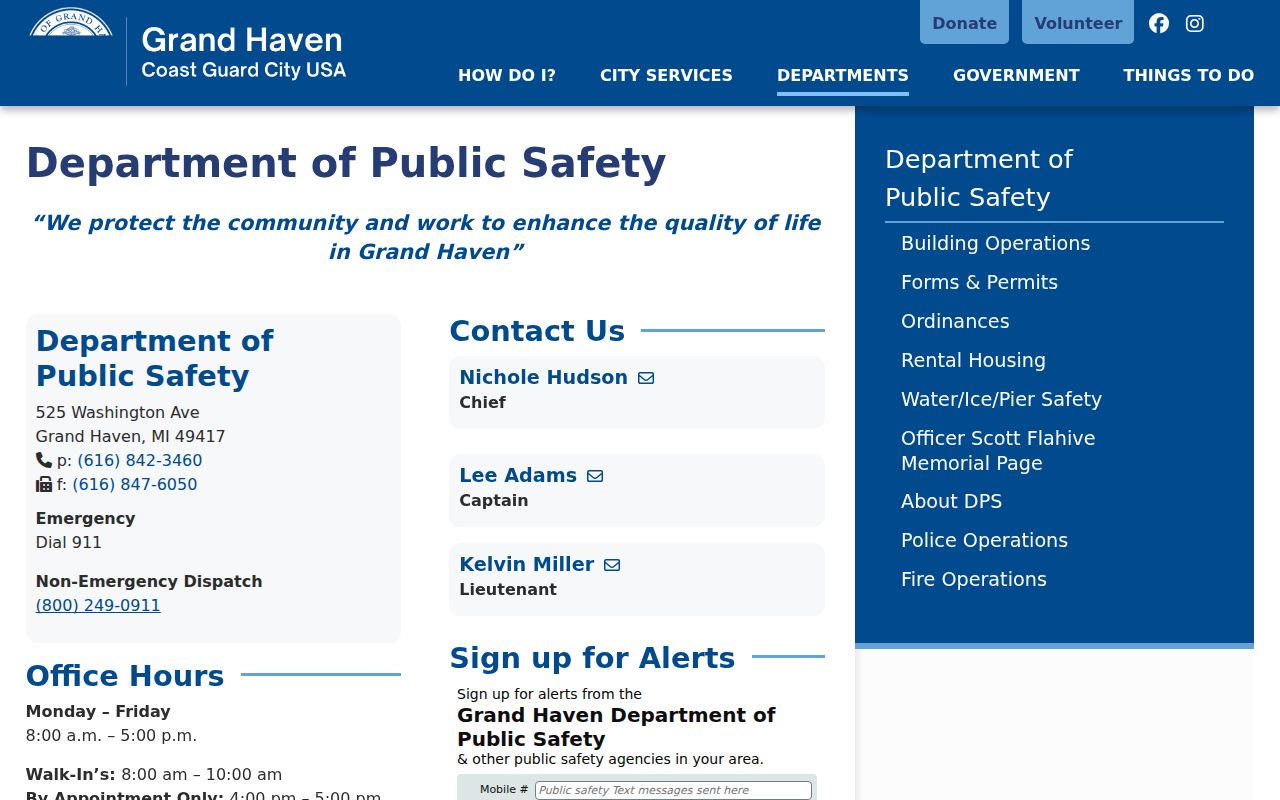 Grand Haven criminal history public safety department records source