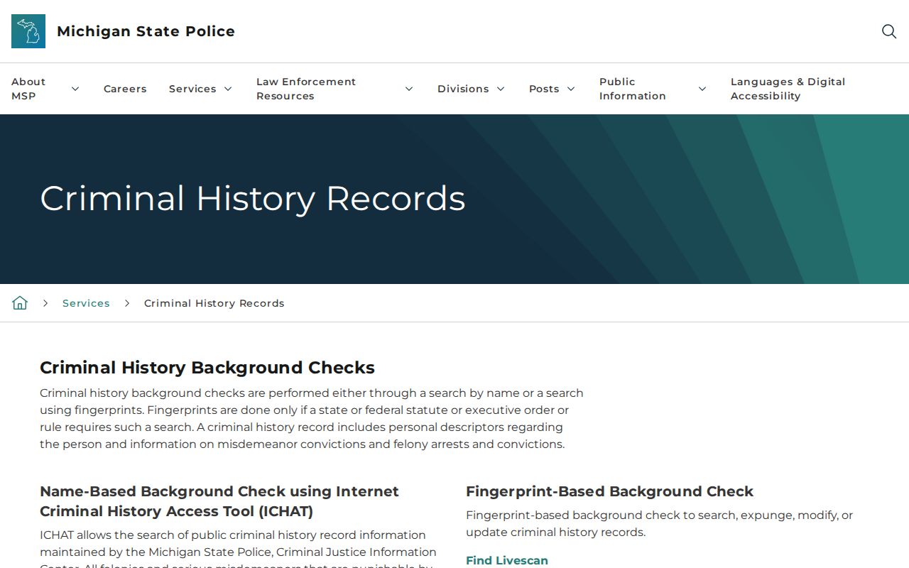 Ottawa County criminal history correction through Michigan State Police