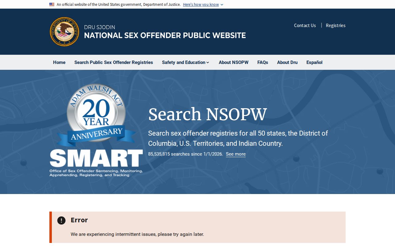 Ottawa County sex offender check using the national NSOPW search